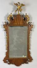 George III Style Mahogany and Parcel Gilt Mirror