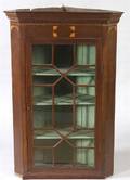 George III Style Inlaid Mahogany Hanging Corner Cabinet