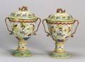 Pair of Export Porcelain Cups and Covers