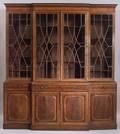 Late George III Inlaid Mahogany Breakfront Bookcase