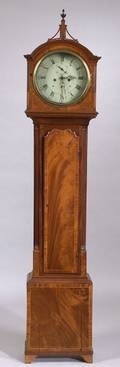Regency Mahogany and Inlay Tall Case Clock