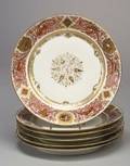 Six Sevres Porcelain Louis Philippe Plates