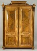 Continental Baroque Revival Walnut Twodoor Armoire