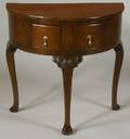 William and Mary Style Walnut Demilune Side Table