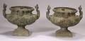 Pair of Classical Revival Bronze Garden Urns