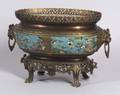French Aesthetic Movement Cloisonne and Bronze Jardiniere