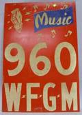 WFGM Music 960 Fitchburg Massachusetts Promotional Metal Sign