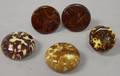 Five Rockingham Glazed Drawer Pulls and Door Knobs