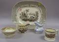 Five Assorted Transfer Decorated Staffordshire Tableware Items