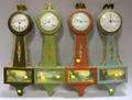 Four Gilbert Paint Decorated Banjo Wall Clocks