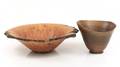 Two Artisan Carved Wood Bowls Signed