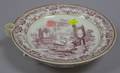 English Magenta Scenic Transfer Decorated Staffordshire Warming Plate