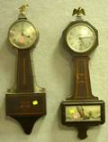Ingraham and Sessions Inlaid Mahogany Banjo Wall Clocks