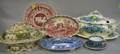 Eight Pieces of English Transfer Decorated Staffordshire Tableware