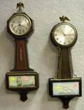 Gilbert Birch Banjo Wall Clock and a Sessions Mahogany Wall Clock