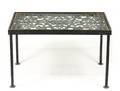 Iron Accent Table wFloral  Scrolled Motif
