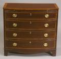 Baker Furniture Federalstyle Inlaid Mahogany Bowfront FourDrawer Chest