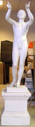 Classicalstyle White Painted Plaster Statue of a Nude Male