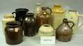Sixteen Assorted Stoneware Crocks Bottles and Jugs
