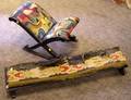 Eastlaketype Ebonized Rocking Footstool and a Renaissance Revival Needlepoint Upholstered Parcelgilt and Ebonized Kneeler