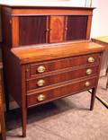 Federalstyle Inlaid Mahogany Tambour Writing Desk