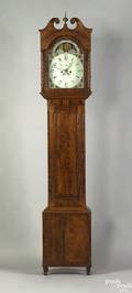 Pennsylvania Federal mahogany veneer tall case clock ca 1815