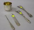 Sterling Silver Page Turner Three Dresser Items and a Birks Childs Sterling Cup