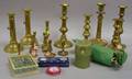 Sixteen Brass Candle and Tapersticks