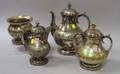 FourPiece Victorian Greek Revival Silver Plated Tea Set