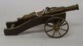 Miniature Continental Cast Bronze and Wood Cannon