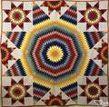 Vibrant Pennsylvania pieced quilt 19th c