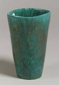 Fantoni Turquoise Drip Glazed Pottery Vase