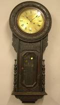 Late Victorianstyle Carved and Grain Painted Wall Clock