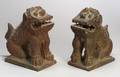 Pair of Cast Iron Buddhist Lions