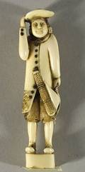 Japanese Carved Ivory Netsuke of a Western Gentleman