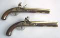 Pair of brass barrel flintlock officers pistols ca 1800