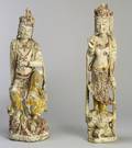 Two Carved Wooden Images of the Buddha