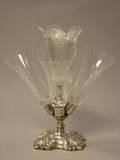 Silver Plated and Colorless Glass Epergne