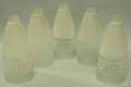 Set of Five Colorless Etched and Frosted Greek Key Pattern Glass Candle Shades