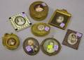 Six French Framed Portrait Miniatures and Two Portrait Miniature Mounted Giltmetal Boxes