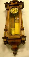 GermanAustrian Victorian Carved Walnut Regulator Wall Clock