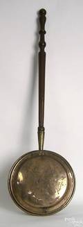 Mahogany and copper bedwarmer early 19th c