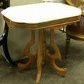 Victorian White Marbletop Walnut Occasional Table