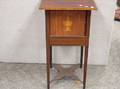 Federal Mahogany Inlaid and Paint Decorated Tambour Stand