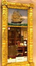 Federal Giltwood Tabernacle Mirror and Split Baluster Mirror