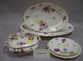 Thirtyfive Piece Limoges Handpainted Floral Decorated Porcelain Partial Dinner Service