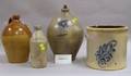 Eight Assorted Stoneware Crocks Jugs and Bottles