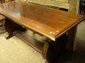 Neoclassical Carved Mahogany Trestlebase Console Table