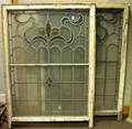 Pair of Victorian Architectural Leaded Glass Windows