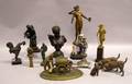 Eleven Small European Bronze and Metal Busts and Figures
